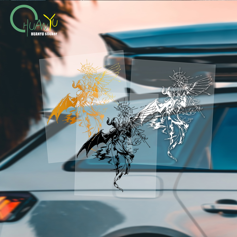 Gear Set Motorcycle - Demon Bat Wing Car Sticker, Dark