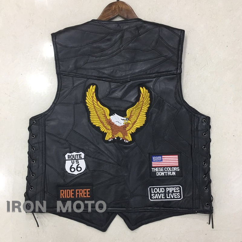 NEW Motorcycle Vests Men Cafe  - Riding Jacket Leather recension och pris