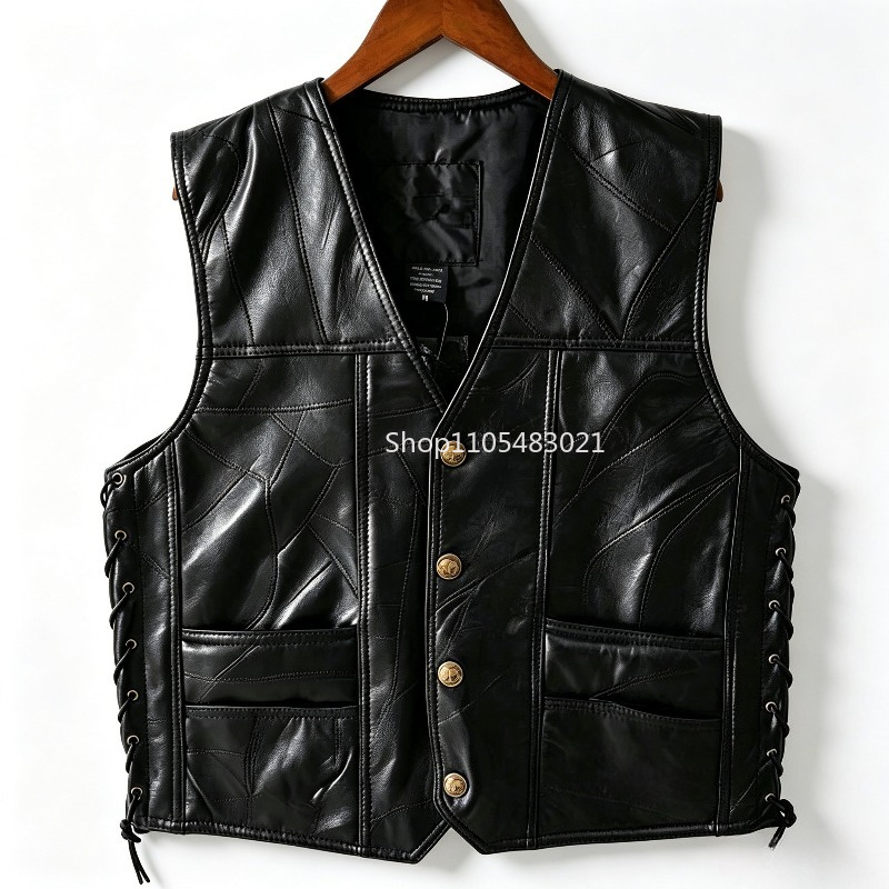 Men's Black Patchwork Leather  - Riding Jacket Leather recension och pris