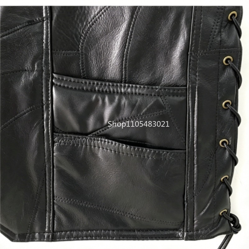 Men's Black Patchwork Leather  - Riding Jacket Leather recension och pris