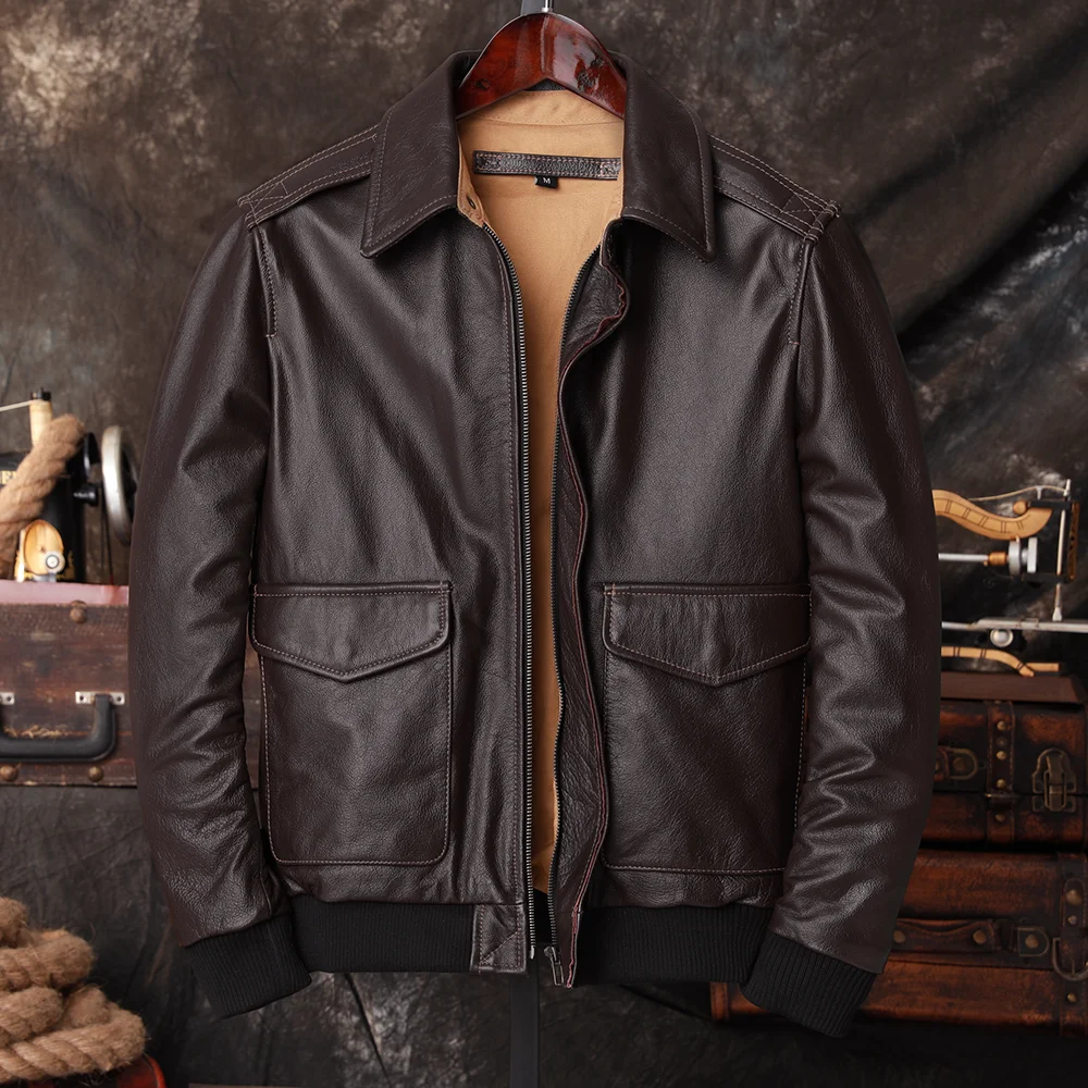 Bomber A2 Pilot Genuine Leathe - Riding Jacket Leather recension och pris