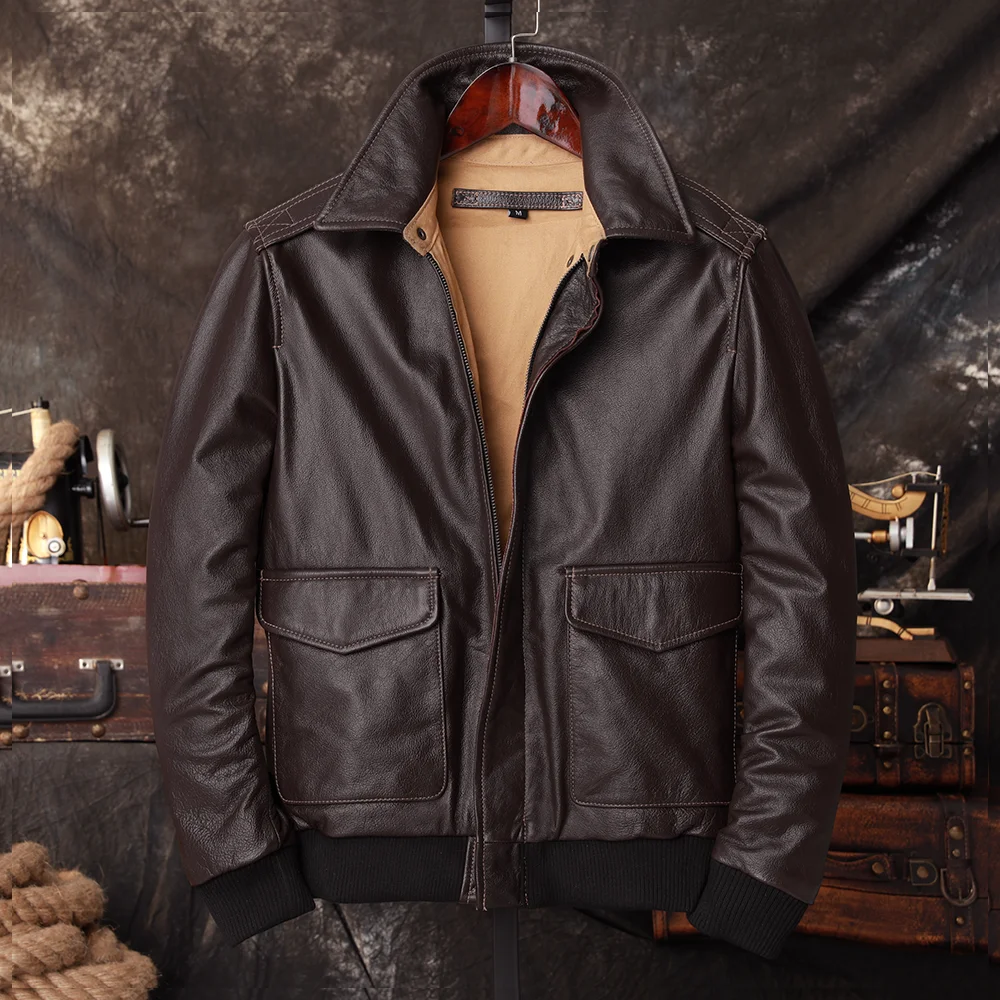 Bomber A2 Pilot Genuine Leathe - Riding Jacket Leather recension och pris