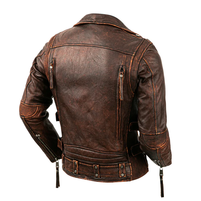 Men's Natural Leather Motorcyc - Riding Jacket Leather recension och pris