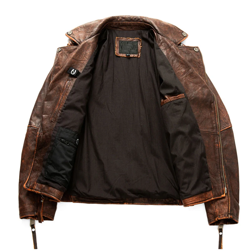 Men's Natural Leather Motorcyc - Riding Jacket Leather recension och pris
