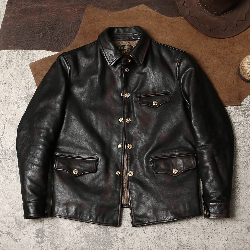 YR!Free shipping.Men Deep brow - Riding Jacket Leather recension och pris