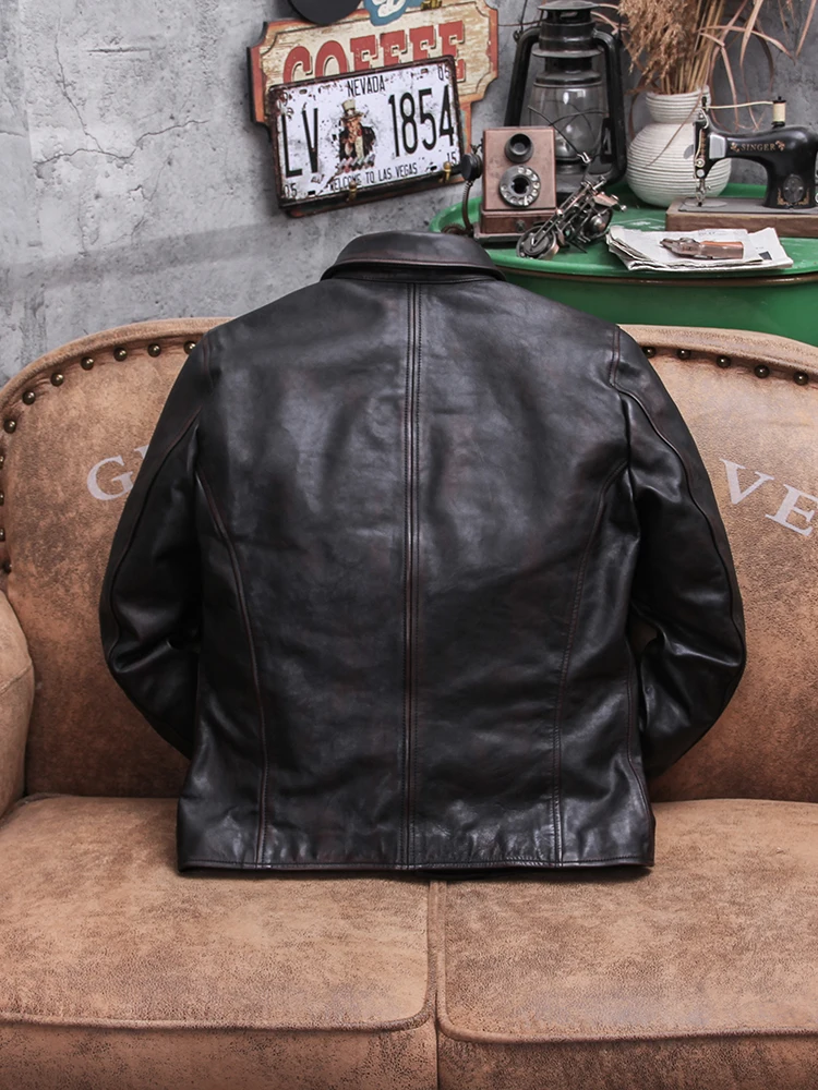 YR!Free shipping.Men Deep brow - Riding Jacket Leather recension och pris