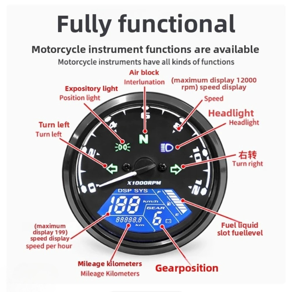 Universal Motorcycle Meter Spe - Motorcycle Gear Yamaha recension och pris